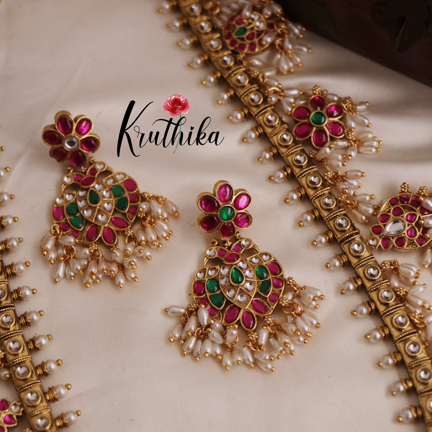 Premium Gandaberunda Kundan Jadau Guttapoosalu Haaram LH2021