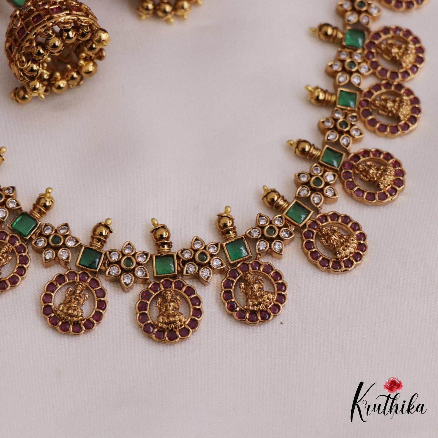 Stunning Kemp Coin Lakshmi Motifs Necklace NC2652