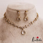 Sparkling Floral Teardrop Motifs AD Victorian Necklace NC2807 (Available In 3 Colors)