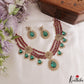 Sparkling Floral Teardrop Motifs CZ Victorian Necklace NC3113