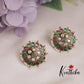 Simple Pearl Border Floral Blossom Stud Earrings E684 (Available in 3 Colors)