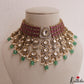 Stunning Geometric Motifs Polki Victorian Choker With Maang Tikka NC3024
