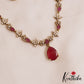 Sparkling Floral Teardrop Motifs AD Victorian Necklace NC2807 (Available In 3 Colors)