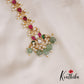 Classic Lotus Jadau Maang Tikka With Bead And Pearl Drops MT314