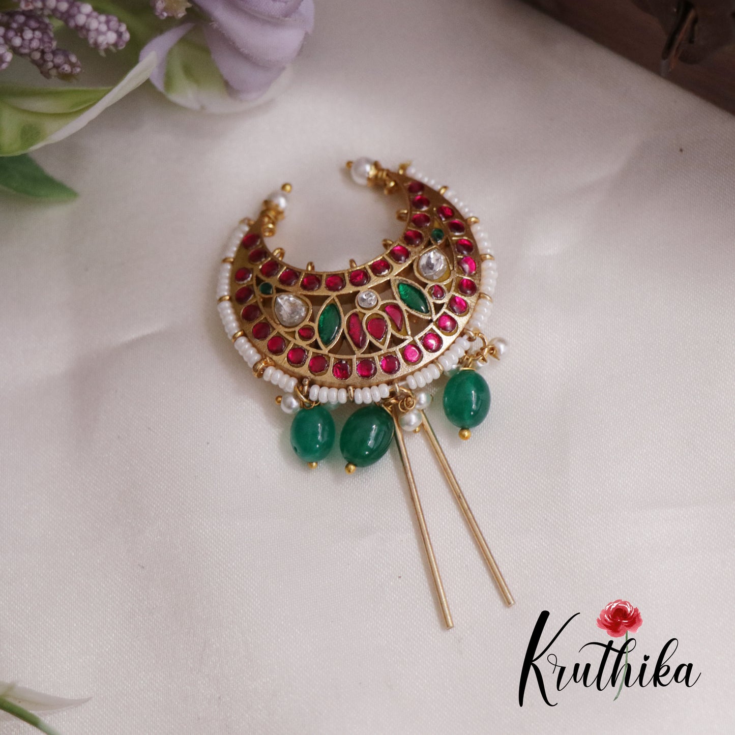 Beautiful Chandbali Jadau Jada Billa J239