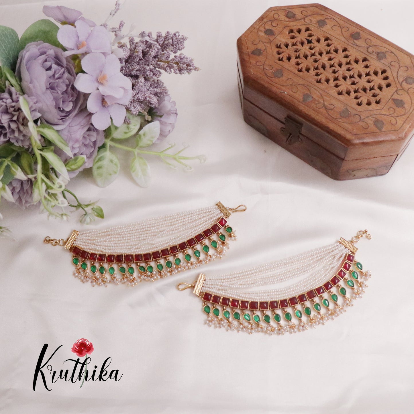 Trendy Kemp Multi-Layer Pearl Earchains EC110