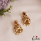 Beautiful Peacock Motifs Gold-Tone Jhumka With Pearl Drops E1053