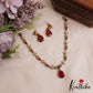 Sparkling Floral Teardrop Motifs AD Victorian Necklace NC2807 (Available In 3 Colors)