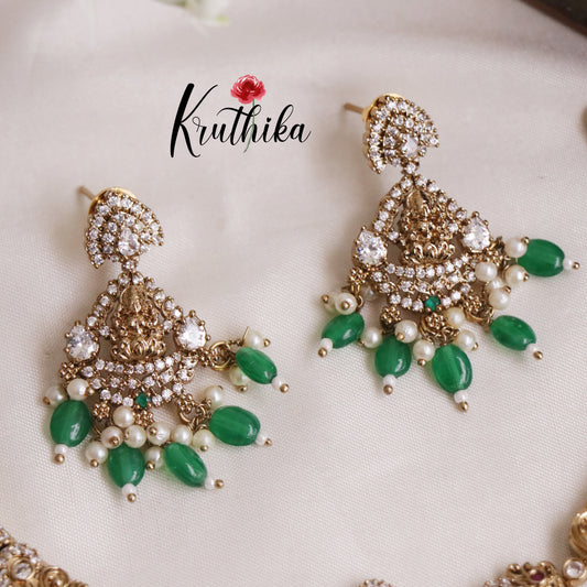Beautiful AD Stones Peacock Temple Lakshmi Design Hasli Necklace NC2057