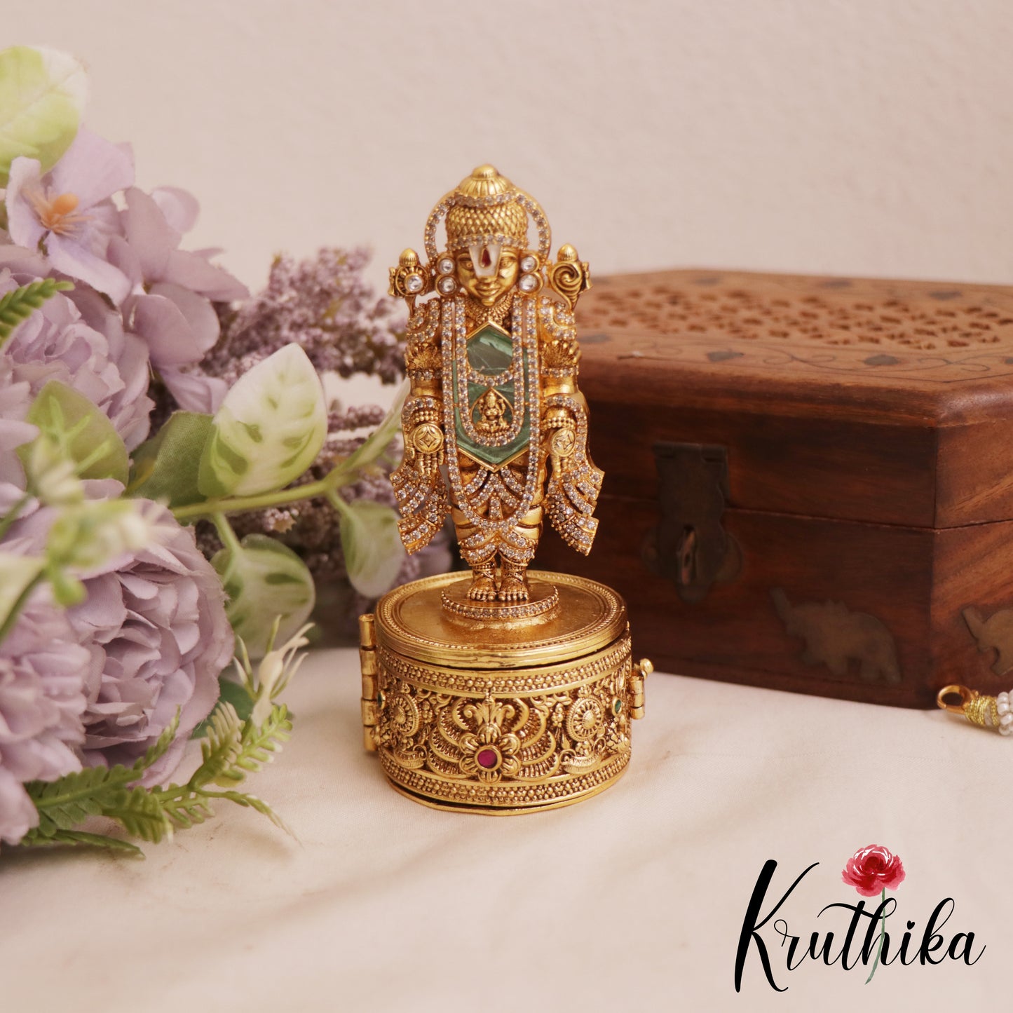Premium Lord Balaji Kumkum Box K29 (Available In 4 Colors)
