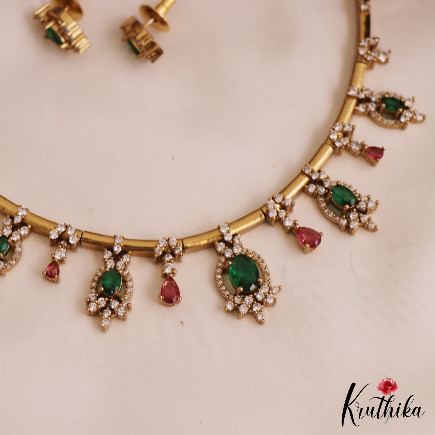 Trendy AD Leaf Motifs Choker NC2770 (Available In 3 Colors)