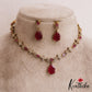 Sparkling Floral Teardrop Motifs AD Victorian Necklace NC2807 (Available In 3 Colors)