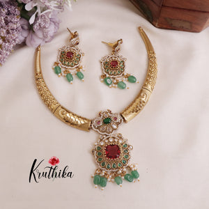 Pretty AD/Victorian Hasli Necklace Sets NC2021(Available in 2 colours)