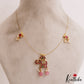 Classic Elephant Motifs Jadau Invisible Chain With Pink Bead Drops NC2988
