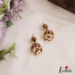 Elegant Teardrop Motifs Kemp Jhumkas With Pearl Drops E1115