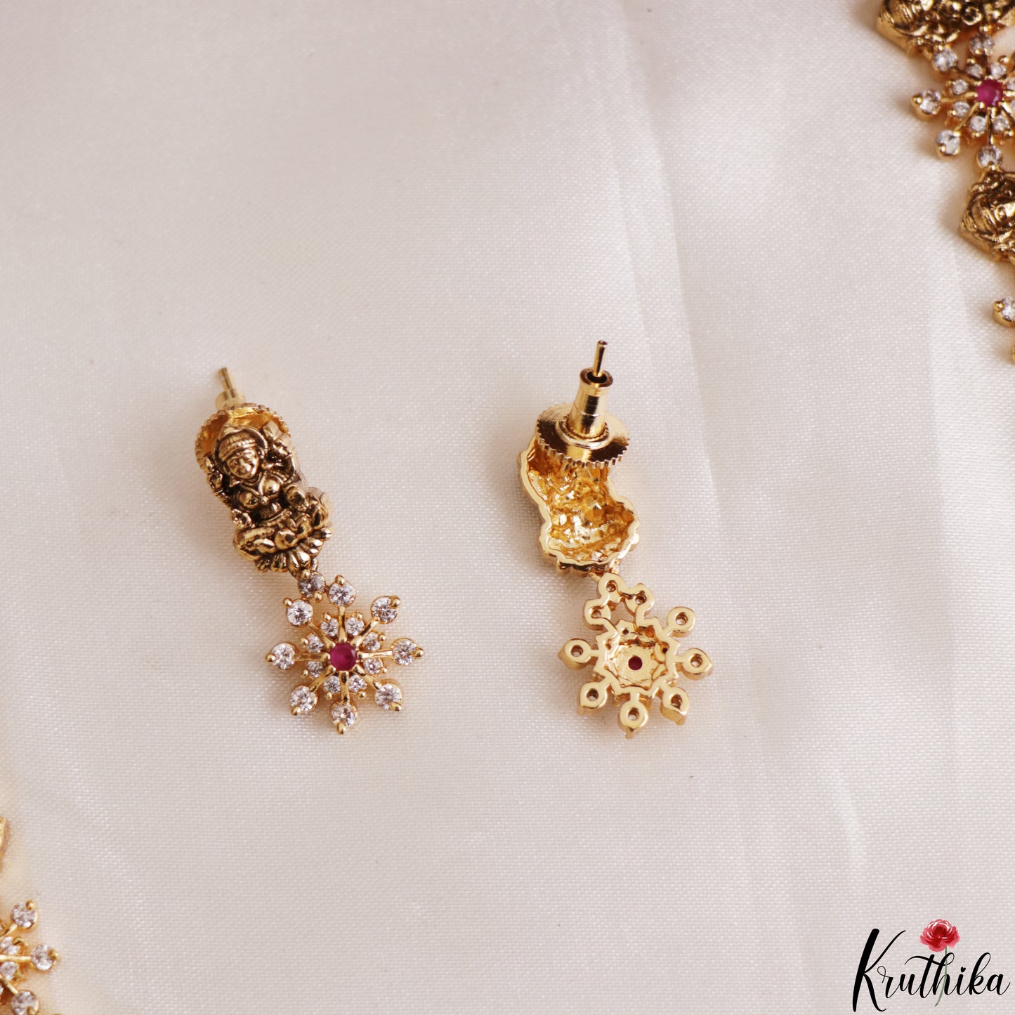 Elegant Antique Lakshmi Floral Motifs Haaram LH2184 (Available In 2 Colors)