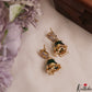 Elegant CZ Peacock Motifs Earrings With Interchangeable Jhumka Stones E1141