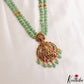 Elegant Antique Lakshmi Motifs Double Layered Green Beads Haaram LH2155