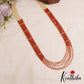 Sparkling Multi Layered crystal & Pearl statement Haaram with floral accents LH2081