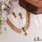 Trendy Floral Teardrop Motifs Kemp Choker With Pearl Drops NC3163