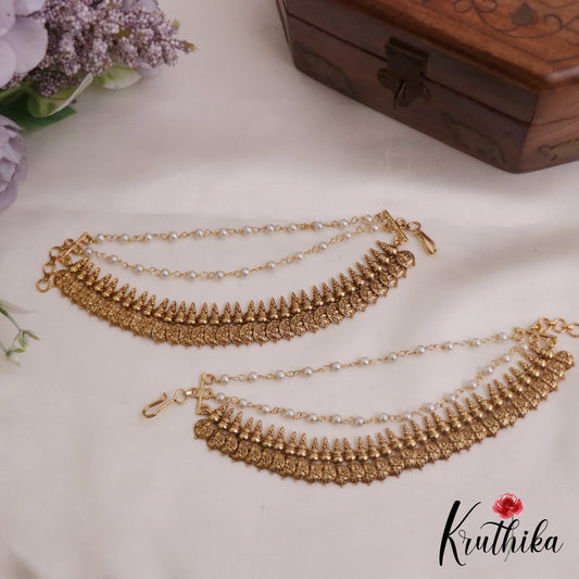 Gorgeous Antique Lakshmi Kasu Earchains EC128