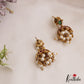 Elegant Teardrop Motifs Kemp Jhumkas With Pearl Drops E1115
