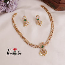 Beautiful AD Peacock Design Necklace with Changeable Stones NC2010