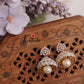 Beautiful CZ Sparkling Jhumka Pearl Drops E654
