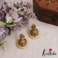 Beautiful Peacock Motifs Gold-Tone Jhumkas With Pearl Border E1072