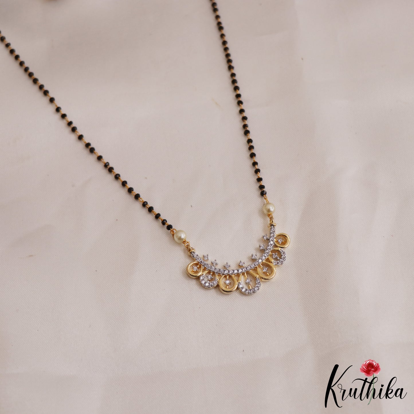 Elegant AD Stone Mangalsutra with Earrings Set NC2639