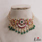 Elegant Floral Peacock Motifs Jadau Choker with Triple Strand Pearl Chain  NC2975