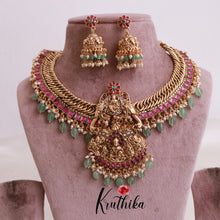Pre order only-Royal Jadau Temple Jalebi style necklace with mint beads NC1887-Pre order Booking 25 days