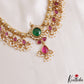 Trendy Floral Teardrop Motifs Kemp Choker With Pearl Drops NC3163