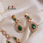 Beautiful Two Layer AD/Victorian Necklace-Green NC1247 (Available in Two Designs)