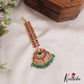 Stunning Peacock Motifs Jadau Maang Tikka With Green Bead Drops MT362