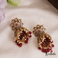 Sparkling Pearl Border Floral Motifs Jhumka With Bead Drops E986 (Available In 2 Colors)