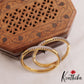 Elegant Diamond-Finish Gold-Tone AD Bangles B516 (Set Of 2)
