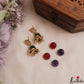 Elegant CZ Peacock Motifs Earrings With Interchangeable Jhumka Stones E1141