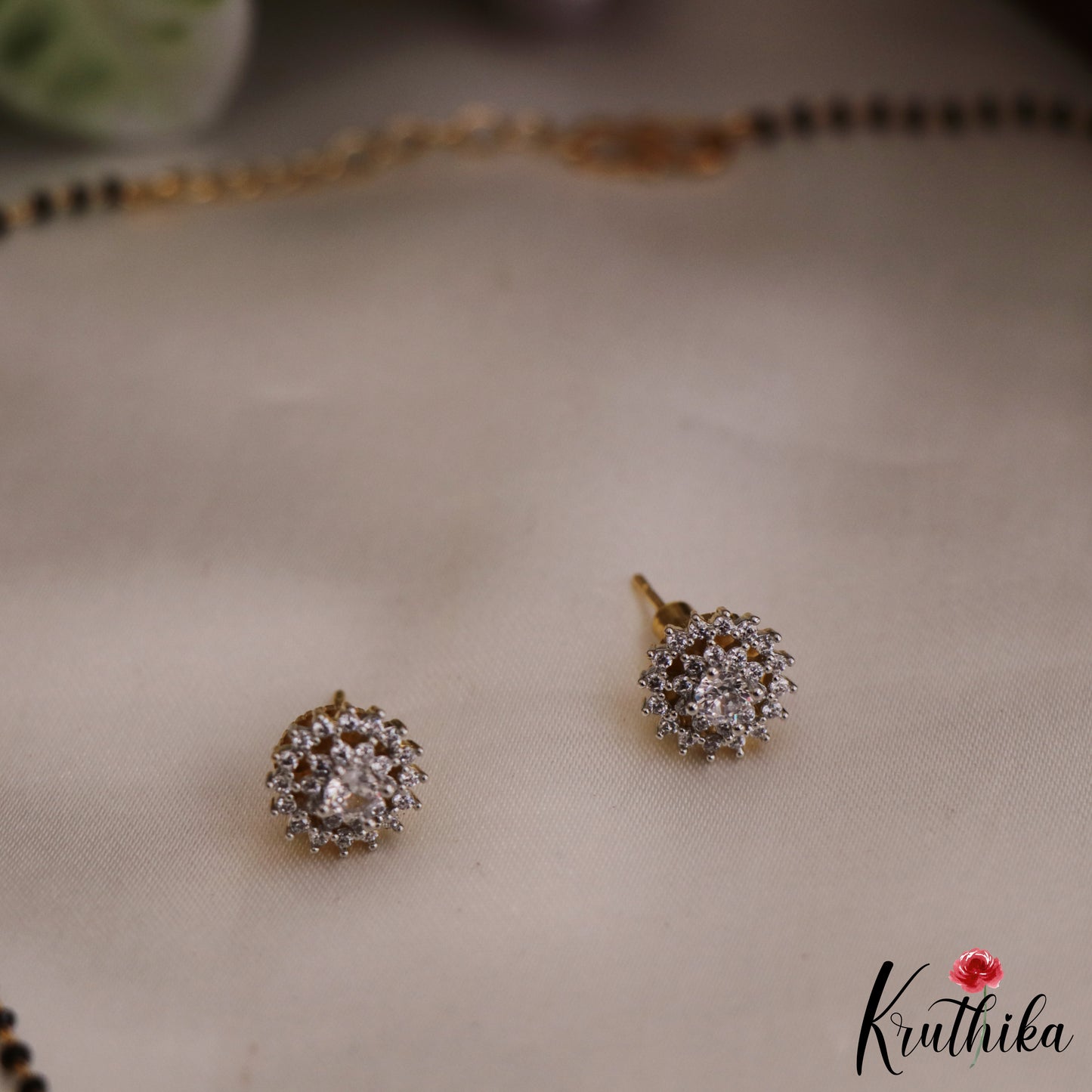 Elegant AD Stone Mangalsutra with Earrings Set NC2639