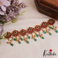Gorgeous Floral Motifs Kemp Choker With Green Bead Drops NC2821