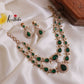 Beautiful Two Layer AD/Victorian Necklace-Green NC1247 (Available in Two Designs)