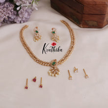 Beautiful AD Peacock Design Necklace with Changeable Stones NC2010