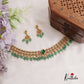 Elegant Kemp Star Floral Shaped Choker with Green Beads NC2529