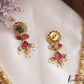 Trendy Floral Teardrop Motifs Kemp Choker With Pearl Drops NC3163