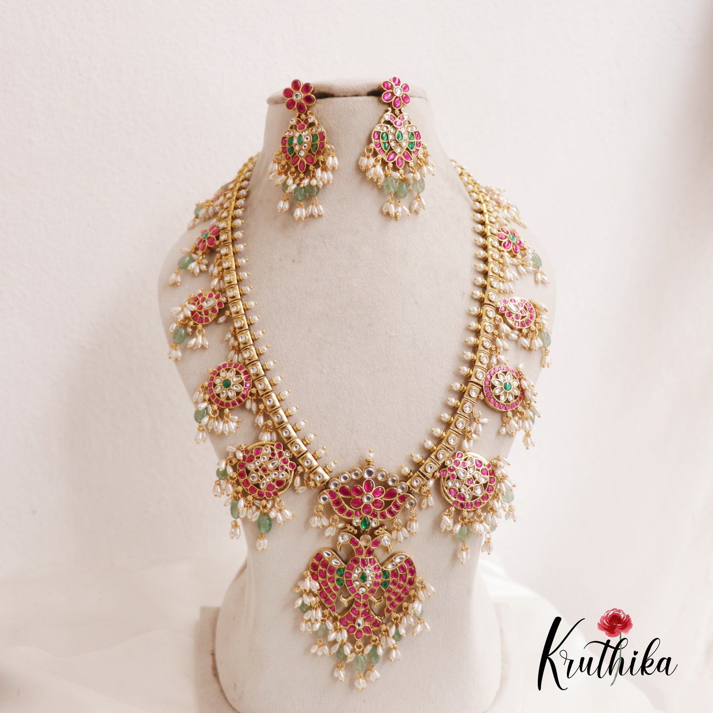 Premium Gandaberunda Kundan Jadau Guttapoosalu Haaram LH2021