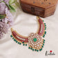 Gorgeous Peacock Floral Motifs Jadau Choker With Green Bead Drops NC2660