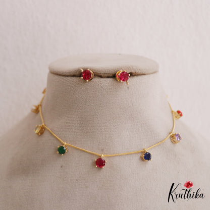 Simple Trendy CZ Necklace NC2625 (Available In 2 Colors)