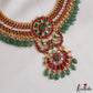 Grand Ruby Green Jadau Necklace with Beaded Drops NC3308