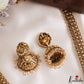 Gorgeous Antique Peacock Motifs Jadau Haaram With Pearl Drops LH2215