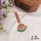 Stunning Peacock Motifs Jadau Maang Tikka With Green Bead Drops MT362
